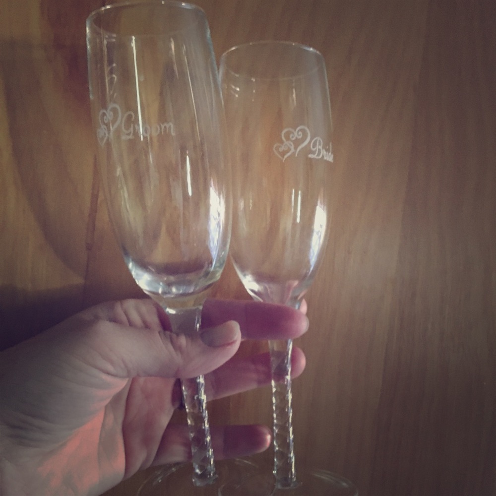 Bride and groom Champaign glasses